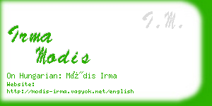 irma modis business card